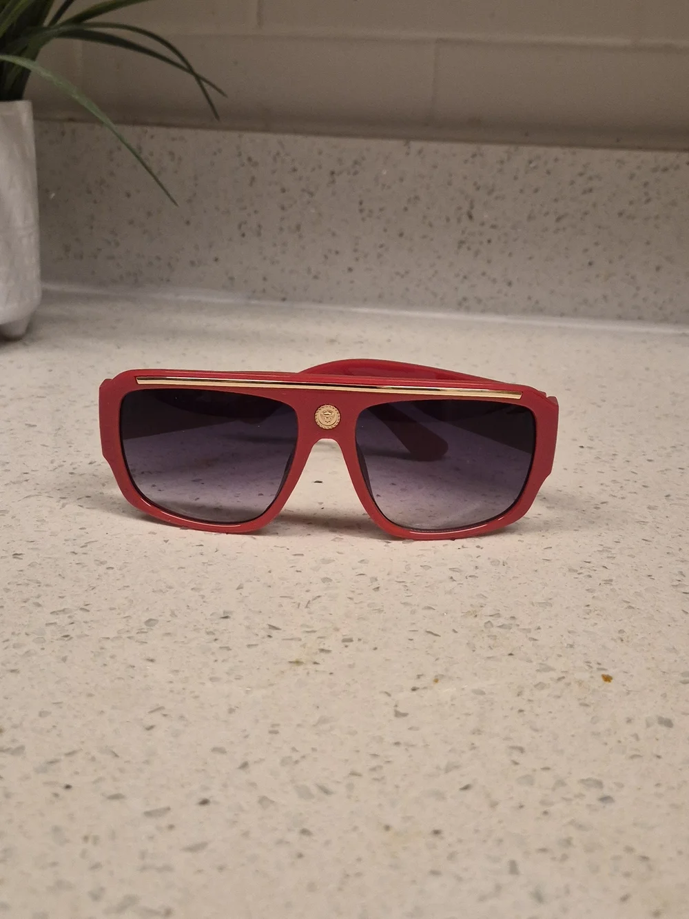 Red Men's Shield Sunglasses